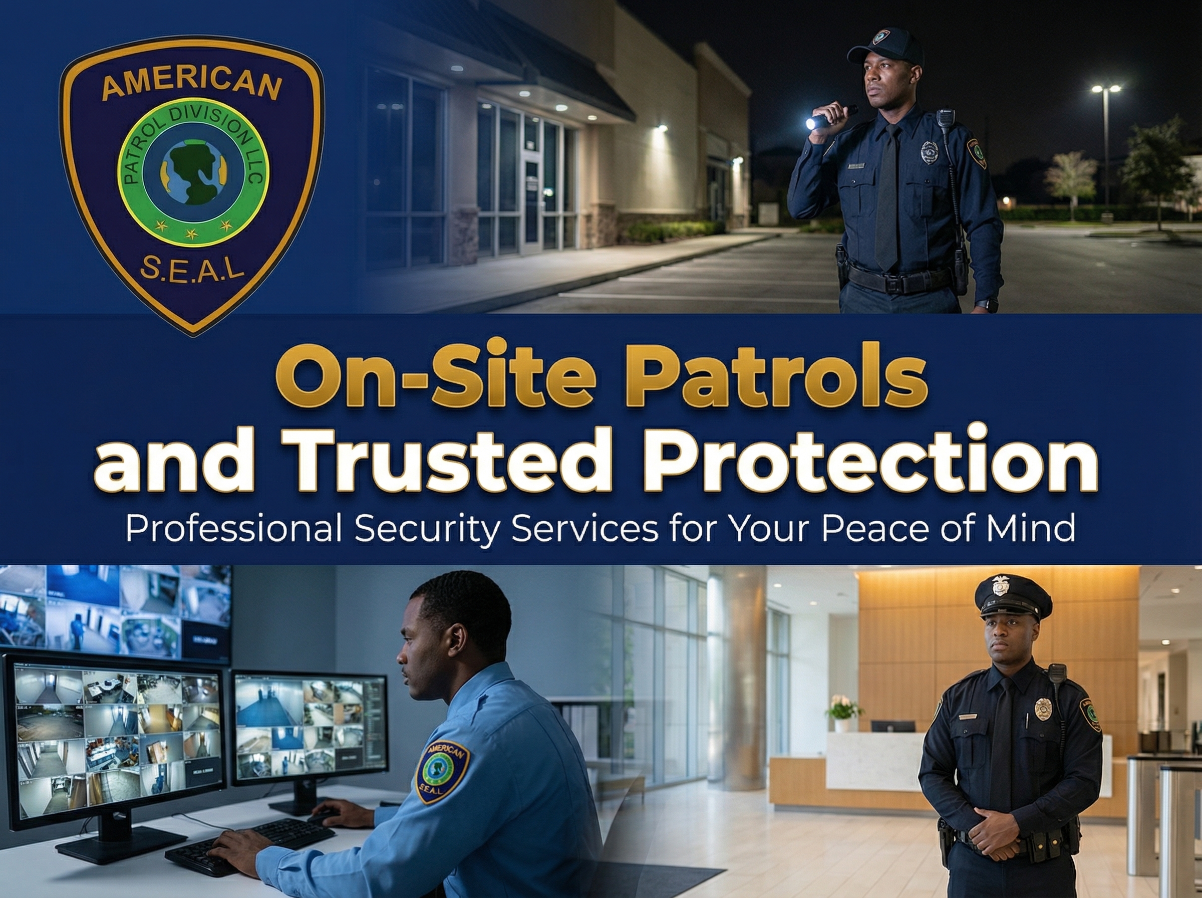Apartment Community Security Services in Houston by American SPD: Fast Response, Armed Officers & Advanced Monitoring 1 Security officers patrolling a Houston apartment community at night