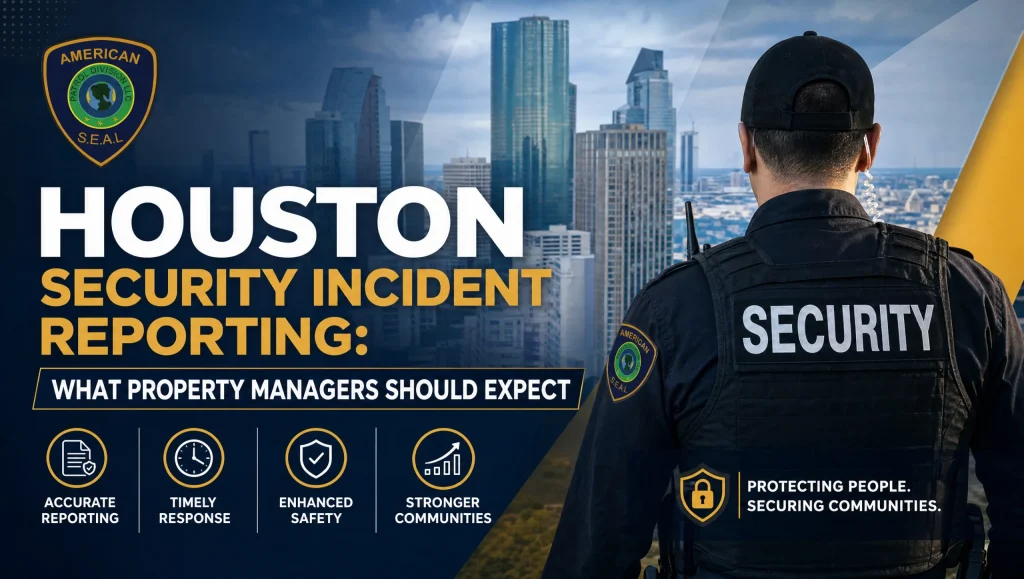 Security Incident Reporting Houston: What Property Managers Should Expect 4 Security incident reporting Houston: time-stamped, GPS-verified logs reviewed with a property manager, supported by 24/7 dispatch and clear documentation standards.